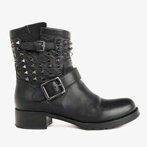 Valentino Garavani Rockstud Noir Leather T.30 Biker Boots
